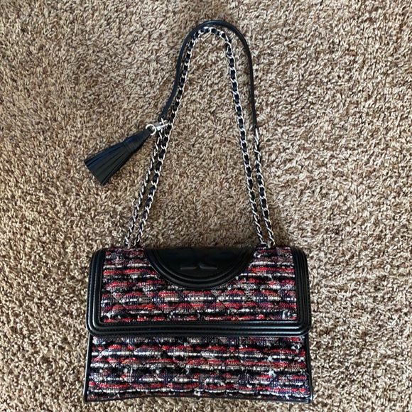 Tory Burch Bags Tory Burch Fleming Tweed Convertible Shoulder Bag